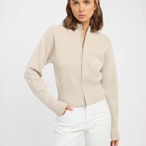 Kookai dalton zip in oatmeal marle